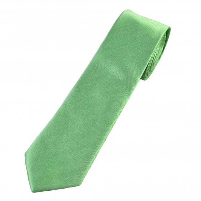 Plain Bright Sage Green Boys Skinny Tie