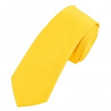 Plain Bright Yellow 7cm Narrow Tie
