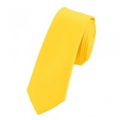 Plain Bright Yellow Boys Skinny Tie