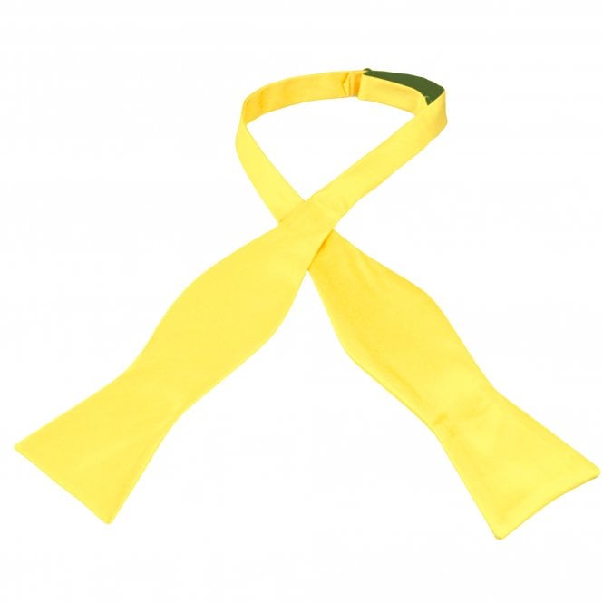 Plain Bright Yellow Men's Self Tie Bow Tie