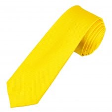 Plain Bright Yellow Silk Childrens Boys Tie