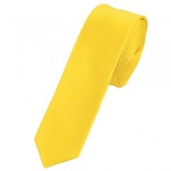 Plain Bright Yellow Super Skinny Tie