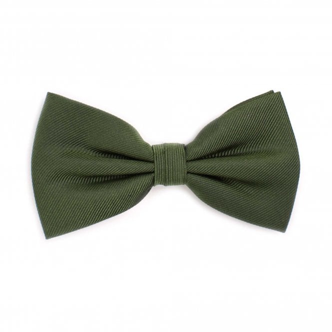 Plain British Racing Green Men's Silk Bow Tie by Tresanti