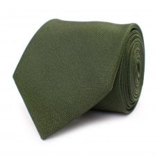 Plain British Racing Green Men's Silk Tie by Tresanti