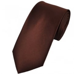Plain Brown 7cm Narrow Tie