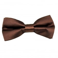 Plain Brown Boys Bow Tie