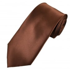 Plain Brown Extra Long Tie