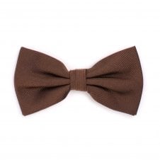 Plain Brown Men's Silk Bow Tie by Tresanti