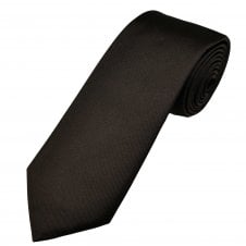 Plain Brown Men's Silk Tie