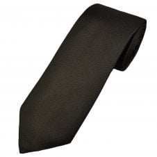 Plain Brown Men's Silk Tie