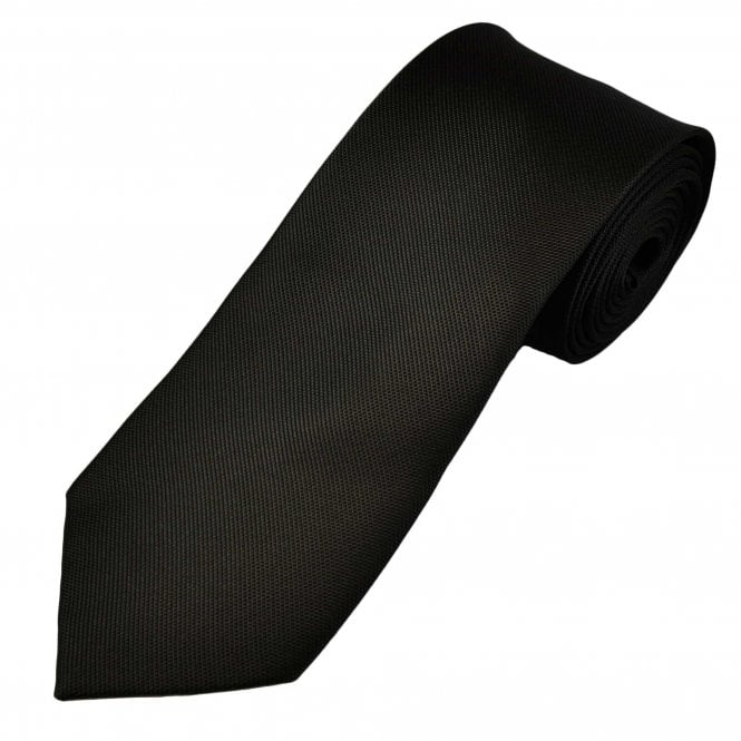Plain Brown Self Pattern Men's Tie