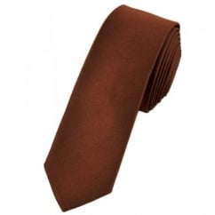 Plain Brown Skinny Tie