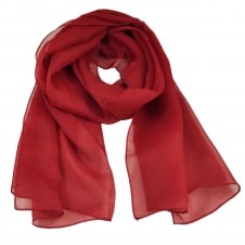 Plain Burgundy Chiffon Scarf