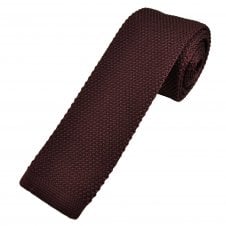 Plain Burgundy Men's Knitted Tie