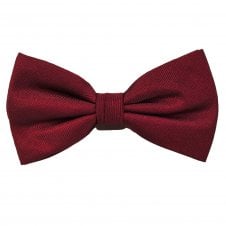 Plain Burgundy Men's Silk Bow Tie by Tresanti