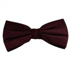 Plain Burgundy Men's Silk Satin Bow Tie by Lupi Romani