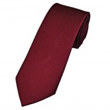 Plain Burgundy Men's Silk Tie by Tresanti