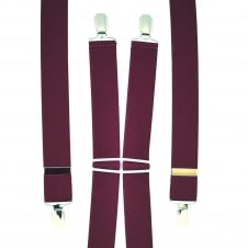 Plain Burgundy Men's Trouser Braces