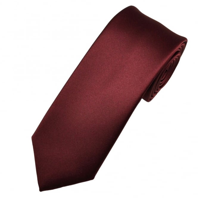 Plain Burgundy Red 6cm Skinny Tie