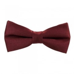 Plain Burgundy Red Boys Bow Tie