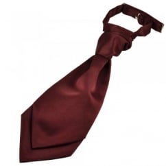 Plain Burgundy Red Boys Scrunchie Wedding Cravat