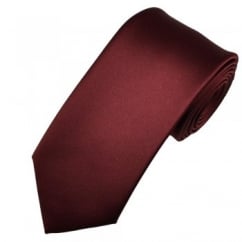 Plain Burgundy Red Men's Satin Tie