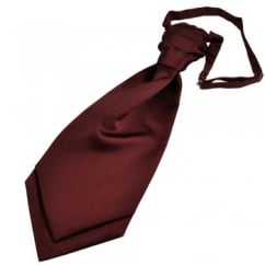 Plain Burgundy Red Men's Scrunchie Ruche Wedding Cravat