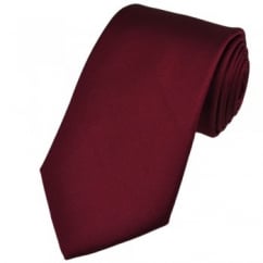 Plain Burgundy Red Silk Tie