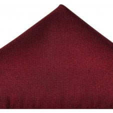 Plain Burgundy Silk Pocket Square Handkerchief by Tresanti