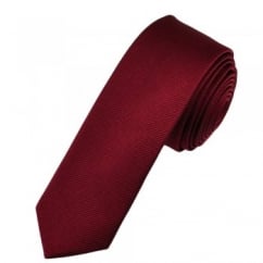 Plain Burgundy Silk Skinny Tie