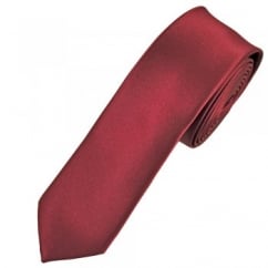 Plain Burgundy Skinny Tie