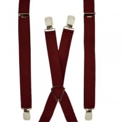 Plain Burgundy Skinny Trouser Braces