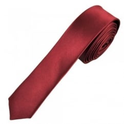Plain Burgundy Super Skinny Tie