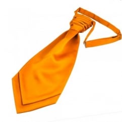 Plain Burnt Orange Gold Men's Scrunchie Wedding Cravat