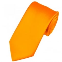 Plain Burnt Orange Gold Satin Tie