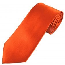 Plain Burnt Orange Men's Satin Tie