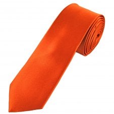 Plain Burnt Orange Men's Skinny Tie