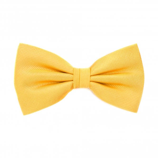 Plain Butter Golden Men's Silk Bow Tie by Tresanti