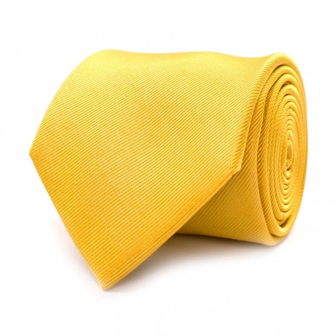 Plain Butter Golden Men's Silk Tie by Tresanti