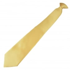 Plain Caramel Gold Men's Clip On Tie