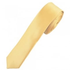 Plain Caramel Gold Super Skinny Tie
