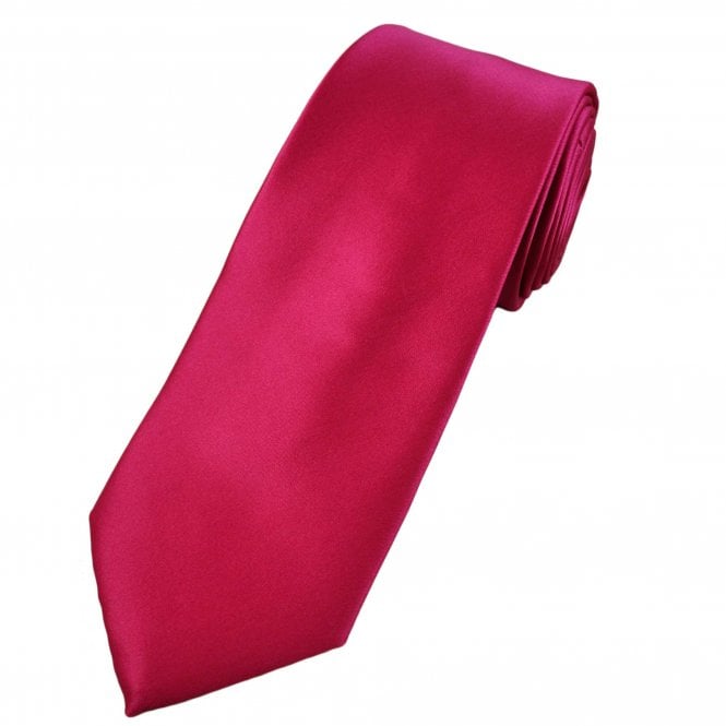 Plain Cerise Pink Satin Tie