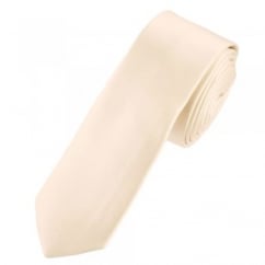 Plain Champagne Ivory Skinny Tie