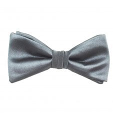 Plain Charcoal Grey Men's Silk Bow Tie