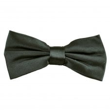 Plain Charcoal Grey Men's Silk Satin Bow Tie by Lupi Romani