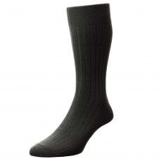 Plain Charcoal Grey Ribbed Men's Socks - Classic Rib Executive Socks by HJ Hall