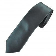 Plain Charcoal Grey Skinny Tie
