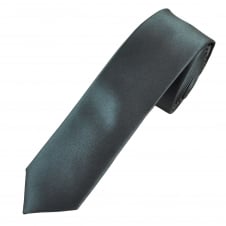 Plain Charcoal Grey Super Skinny Tie