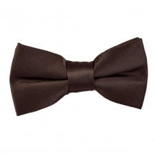Plain Chocolate Brown Boys Bow Tie