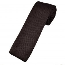 Plain Chocolate Brown Men's Knitted Tie